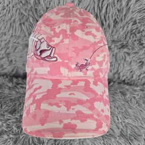 Get Reel Get Fish OSFA Pink Camouflage Bone Fish Crap Hook & Loop Baseball‎ Cap